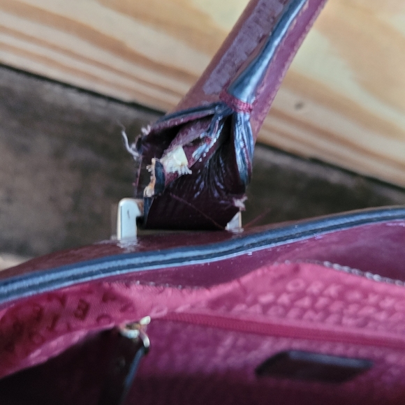 Patent Berry Plum Leather Satchel - Picture 4 of 10